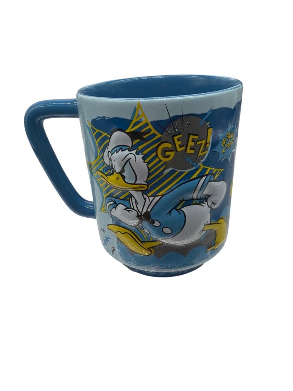 Donald Duck Ceramic Mug With Comic Design - Blue & Yellow Accents